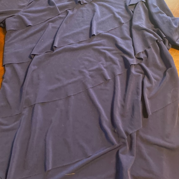 Worthington Blue Ruffled 3/4 Sleeve Blouse - Picture 5 of 6